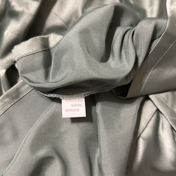 Green Satin Pajama Pants Set - Picture 6 of 6